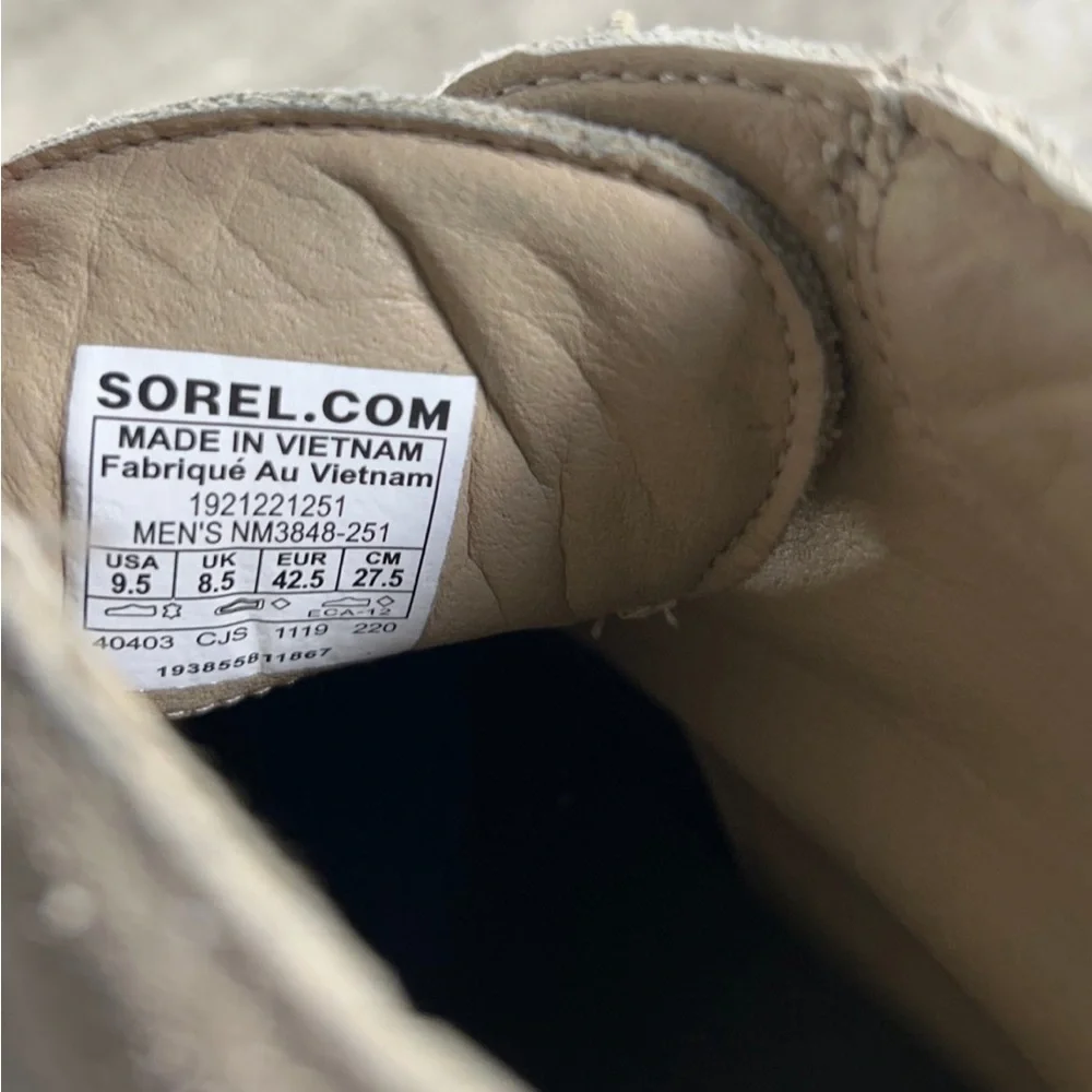 Sorel NM3848 Madson li Chukka Mens Waterproof Sand Tan Leather Booties Boots 9.5 - Picture 9 of 9